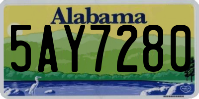 AL license plate 5AY7280