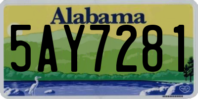 AL license plate 5AY7281