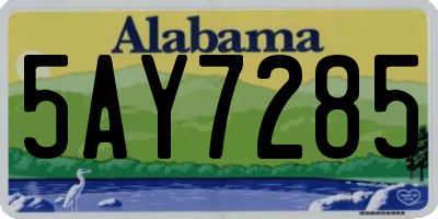 AL license plate 5AY7285
