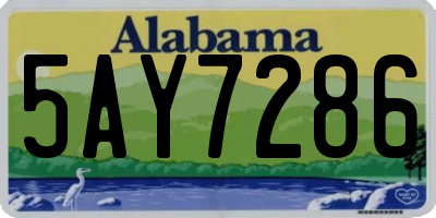 AL license plate 5AY7286