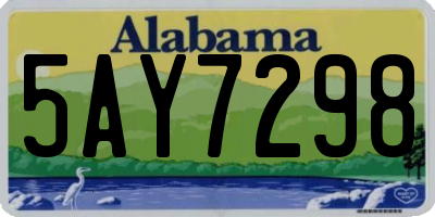 AL license plate 5AY7298