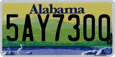 AL license plate 5AY7300