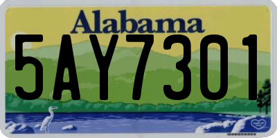 AL license plate 5AY7301