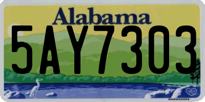 AL license plate 5AY7303