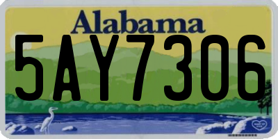 AL license plate 5AY7306