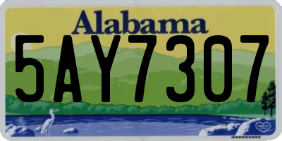 AL license plate 5AY7307