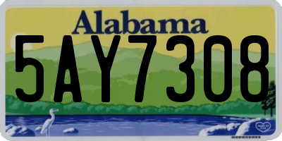 AL license plate 5AY7308