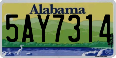 AL license plate 5AY7314