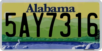 AL license plate 5AY7316