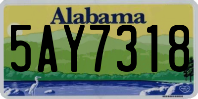 AL license plate 5AY7318