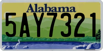 AL license plate 5AY7321