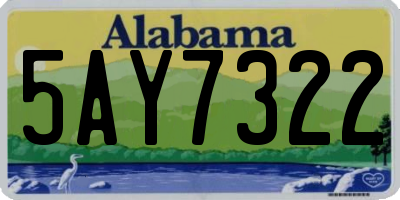 AL license plate 5AY7322