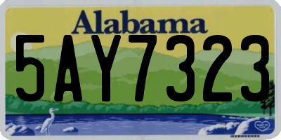 AL license plate 5AY7323