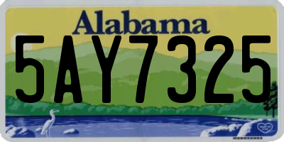 AL license plate 5AY7325