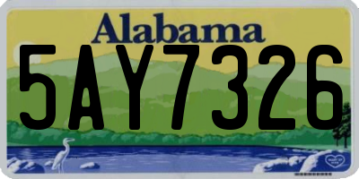 AL license plate 5AY7326