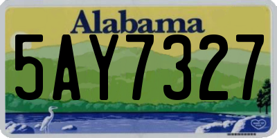AL license plate 5AY7327
