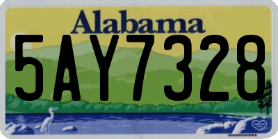 AL license plate 5AY7328