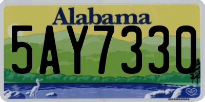 AL license plate 5AY7330