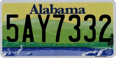 AL license plate 5AY7332