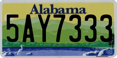 AL license plate 5AY7333