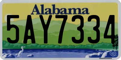AL license plate 5AY7334