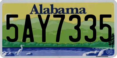 AL license plate 5AY7335