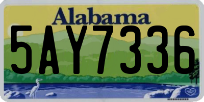 AL license plate 5AY7336