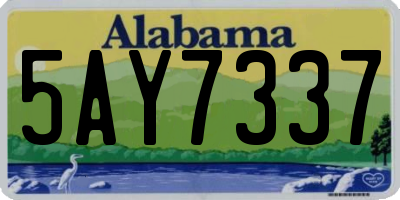 AL license plate 5AY7337