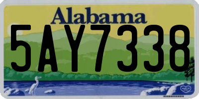 AL license plate 5AY7338