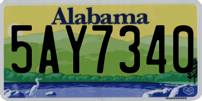 AL license plate 5AY7340
