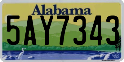 AL license plate 5AY7343
