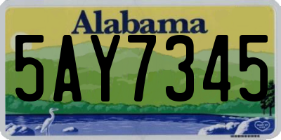 AL license plate 5AY7345