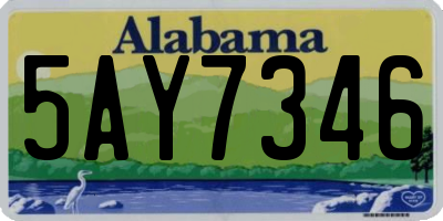 AL license plate 5AY7346