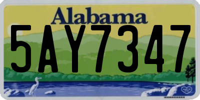AL license plate 5AY7347