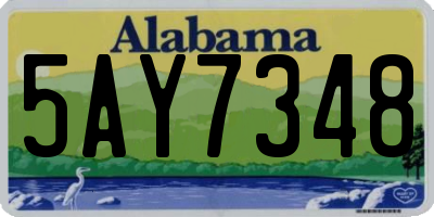 AL license plate 5AY7348