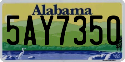 AL license plate 5AY7350