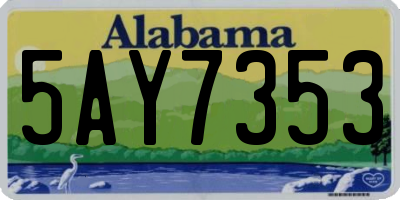 AL license plate 5AY7353