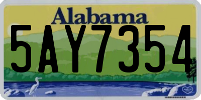 AL license plate 5AY7354