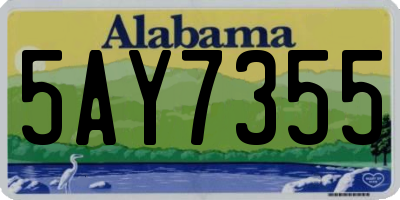 AL license plate 5AY7355