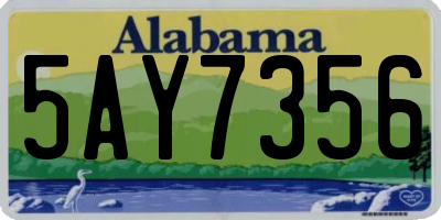 AL license plate 5AY7356