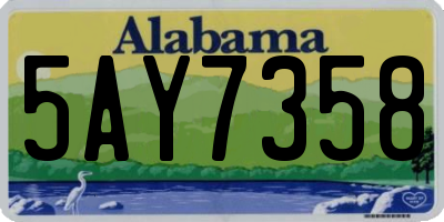 AL license plate 5AY7358