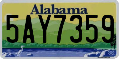 AL license plate 5AY7359