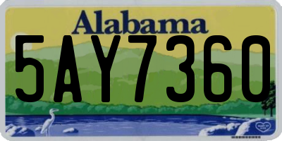 AL license plate 5AY7360