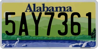 AL license plate 5AY7361