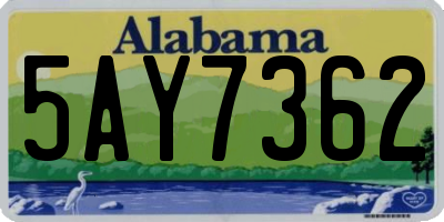 AL license plate 5AY7362