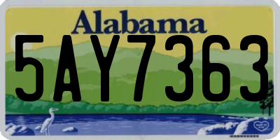 AL license plate 5AY7363