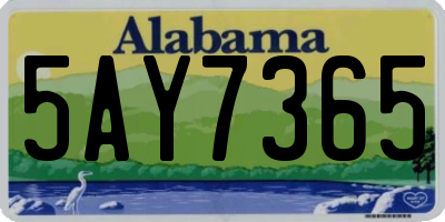 AL license plate 5AY7365