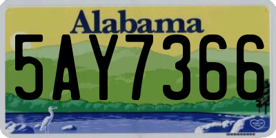 AL license plate 5AY7366