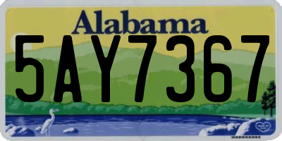 AL license plate 5AY7367