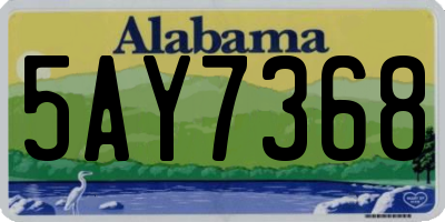 AL license plate 5AY7368
